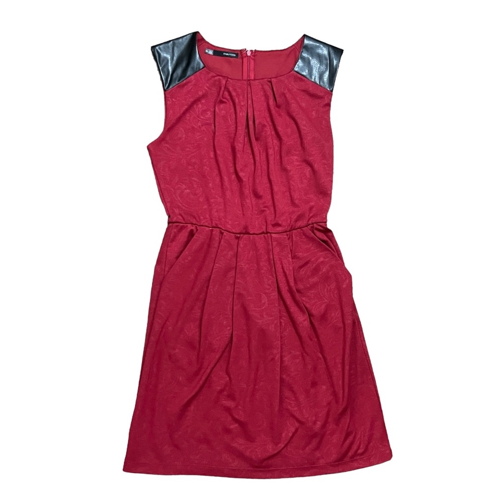 Maurices Burgundy Faux Leather Accents Dress Size 3/4